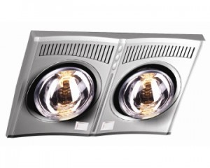 Đèn sưởi nhà tắm Hans 2 bóng bạc (H2B610)