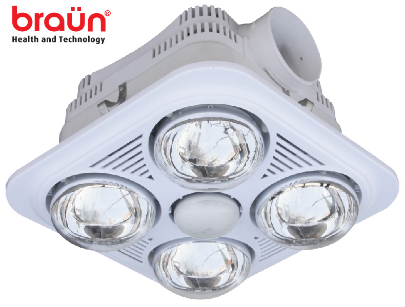 Đèn sưởi nhà tắm Braun 4 bóng âm trần (BU04G)