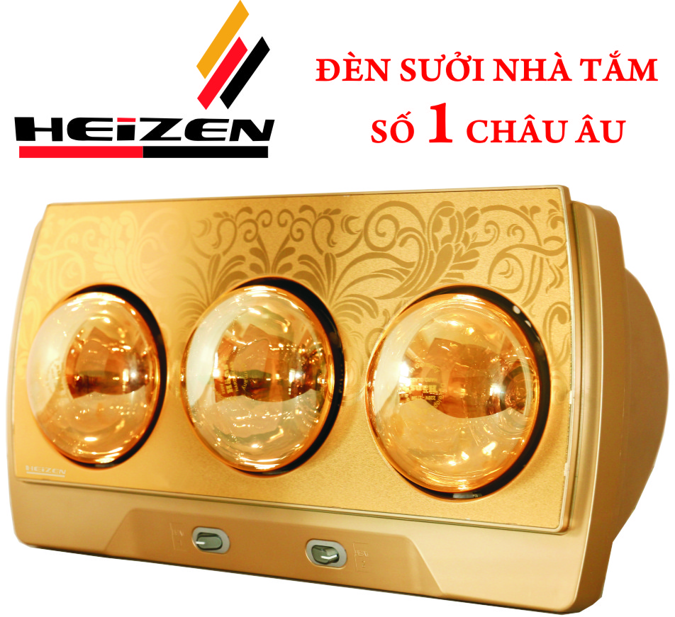 Đèn sưởi nhà tắm Heizen 3 bóng vàng (HE3B)